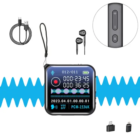 Portable Digital Voice Recorder - High-Fidelity Stereo Audio Device, Simple Operation, Large-Capacity Battery, Long Battery Life, USB Compatible, Podcast Equipment, Digital Products