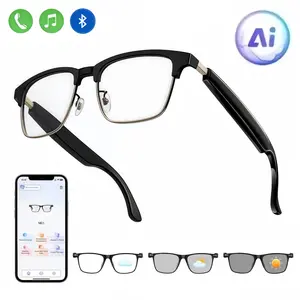 AI Translation Smart Glasses with Bluetooth Connectivity 160 Languages GPT Chat Unisex Audio HD Voice Calls HiFi Sound Photochromic Lenses - Wearable