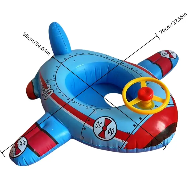Airplane Shaped Inflatable Pool Floaters, Pool Inflatables, Dynamic Flight Appearance, Interactive Steering Wheel Design, Thickened PVC, Fun Summer Water Play