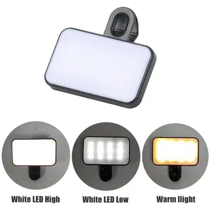 Rechargeable Clip-On LED Fill Light: 3 Modes for Stunning Selfies, TikTok Videos & Video Calls – Portable, Works with Phones & Laptops Cellphone Smartphone