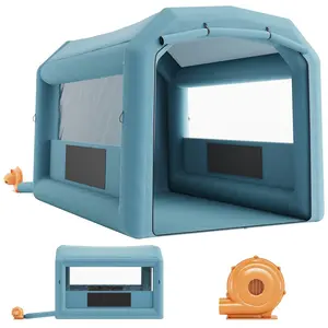 13x10x9ft Inflatable Paint Booth, Portable Inflatable Spray Booth Tent, High Powerful 950W Blower Car Paint Tent with Air Filter System for Car Parking Workstation Motorcycle Garage