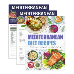 Mediterranean Diet Meal Plan Guide: 3-Count Sticque Recipes, Easy Chart, Brochure Cookbook for Healthy Living