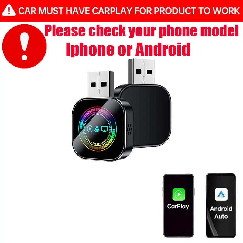 Enhanced 3-in-1 Wireless CarPlay & Mirror Link Adapter for Wired CarPlay Upgrade to Seamless Wireless Experience Compact Stable Plug-and-Play Design with Full Support for CarPlay and AirPlay