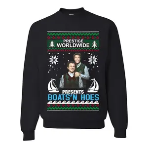 Prestige Worldwide Boats N' Hoes Step Brothers  Ugly Christmas Sweater Unisex Crewneck Graphic Sweatshirt