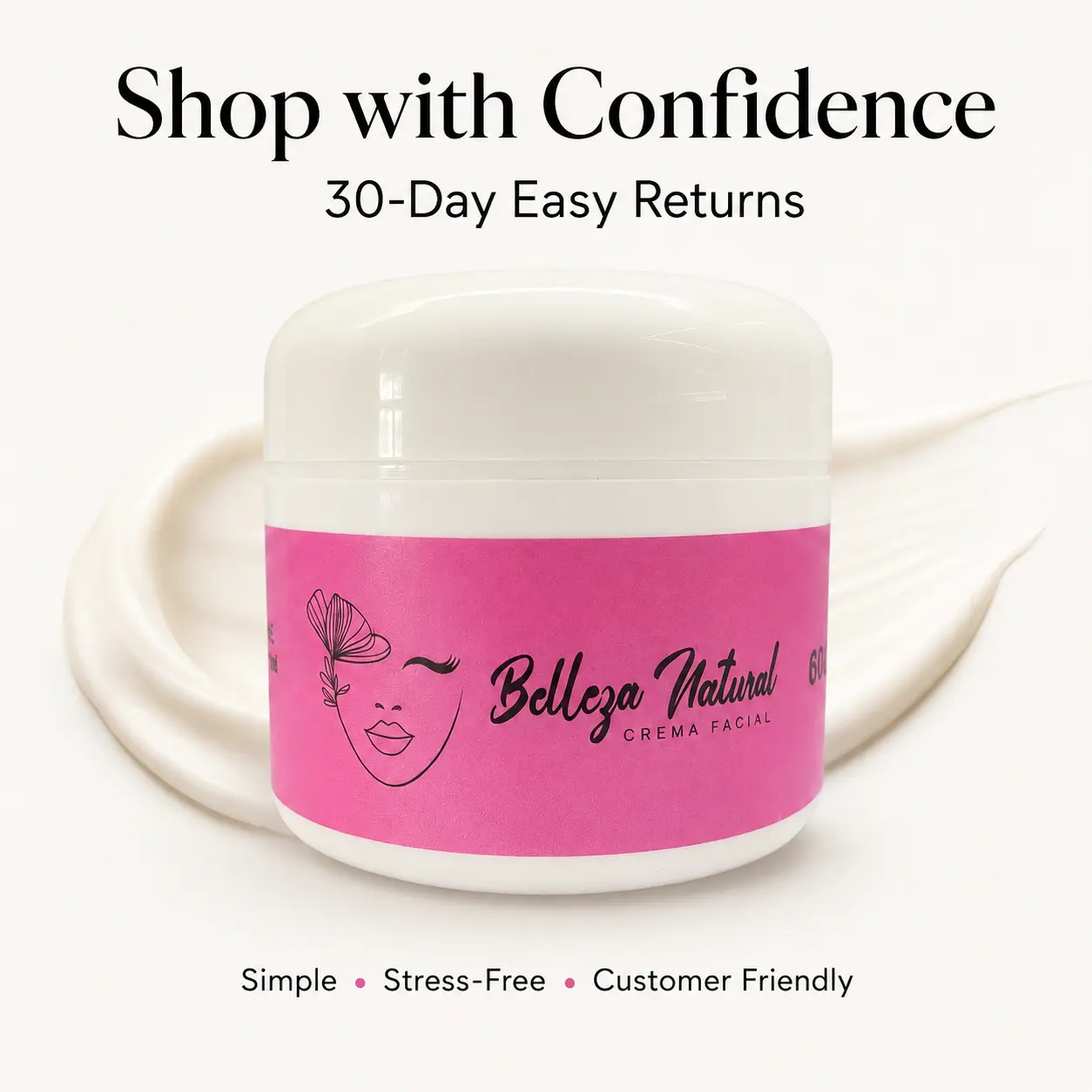 Belleza Brightening Moisturizer Cream - 60ml Dual-Use Acne Care Hydrating Skincare Treatment for Daily/Nightly Use, Daytime