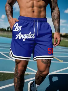 Los Angeles Vintage Basketball Shorts, Quick-Dry Breathable Sports Training Pants, Trendy Fan Gear, Loose-Fitting Figure Shorts, Quick Drying Shorts