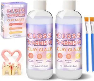 Air Dry Clay  & Polymer Clay Varnish - 7oz/200ml Gloss Clay Sealant,  & Scratch Resistant Clay  for Air Dry Clay Prevents Cracking, Wear & Enhances Gloss for Pottery & Sculptures