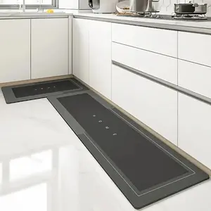 2 Piece Set Absorbent Non-Slip Kitchen Mats, Kitchen Area Rug, Decorative Floor Protection, Suitable for Commercial & Residential Use