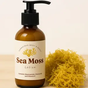 Sea Moss Lotion - wildcrafted sea moss with niacinamide & vitamin b5, natural body lotion, vanilla scented, raw sea moss