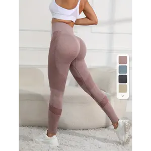 High Waist Seamless Sports Leggings For Women, Elastic Scrunch Butt Lifting Yoga Tights, Women's Activewear