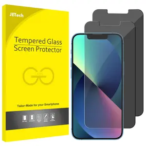 JETech Privacy Screen Protector for iPhone 17e / iPhone 16e / iPhone 13 / 13 Pro, Anti Spy Tempered Glass Film, 6.1-Inch Display, 2-Pack
