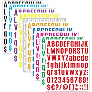 10 Sheets Multicolor Vinyl Alphabet Stickers,  Decals for Sign, Notebook, Classroom Decor Door  7.6*9in