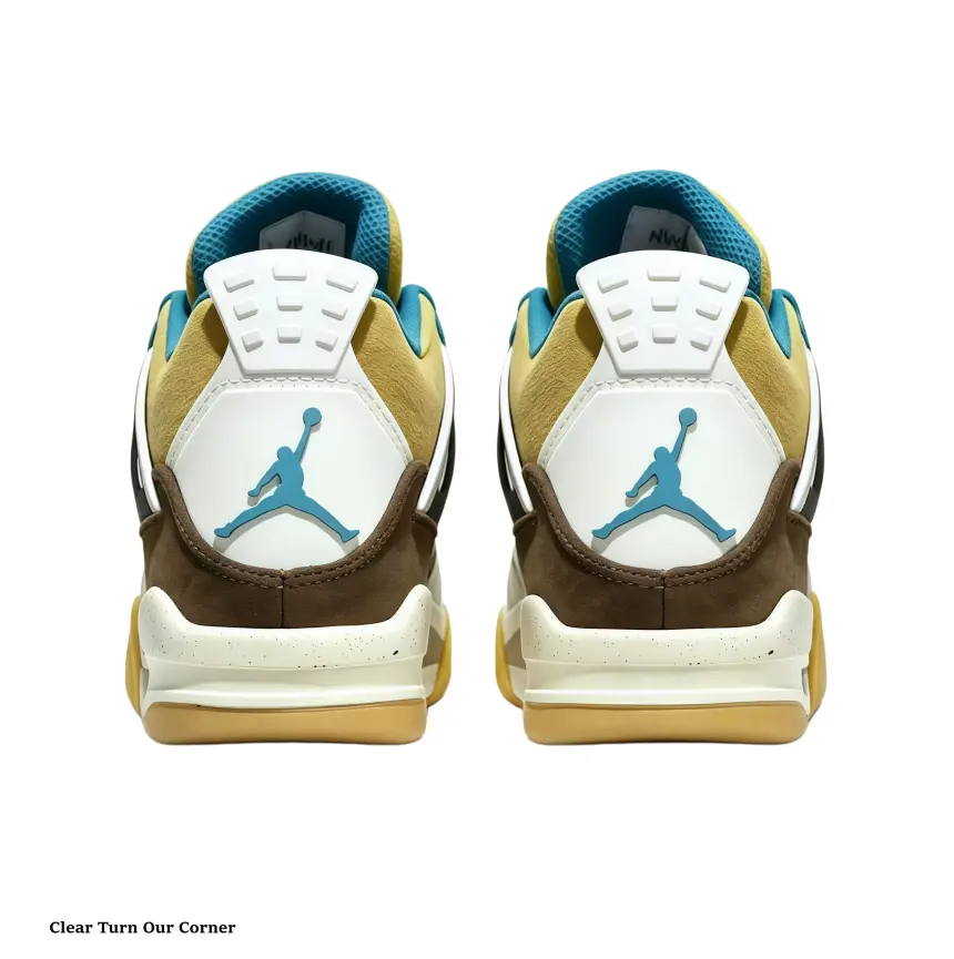 Brand new retro brown teal high tops for men women, grid mesh breathable comfy, buffer shock absorption, stable ankle support, anti-slip thick sole with shoe box, vintage street basketball sneakers full sizes in stock