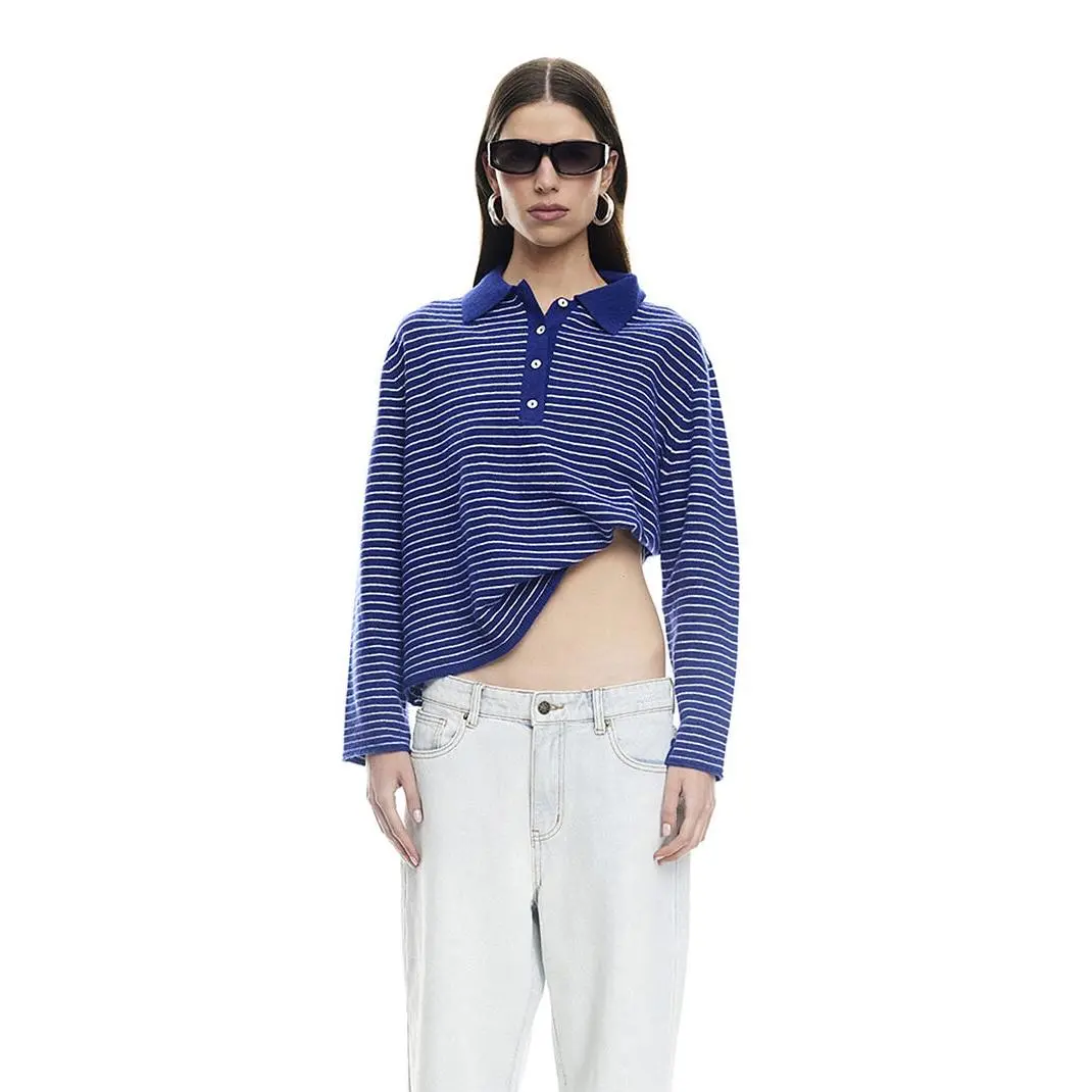 LIONESS Women's Mayfair Striped Jersey Long Sleeve Top