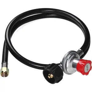 5  0-20 PSI Adjustable High   Regulator with Hose for QCC1/Type1  Tank Cylinder Fits for LP Gas Grill Turkey Fryers Patio Heaters and More Appliances-Safety Certified