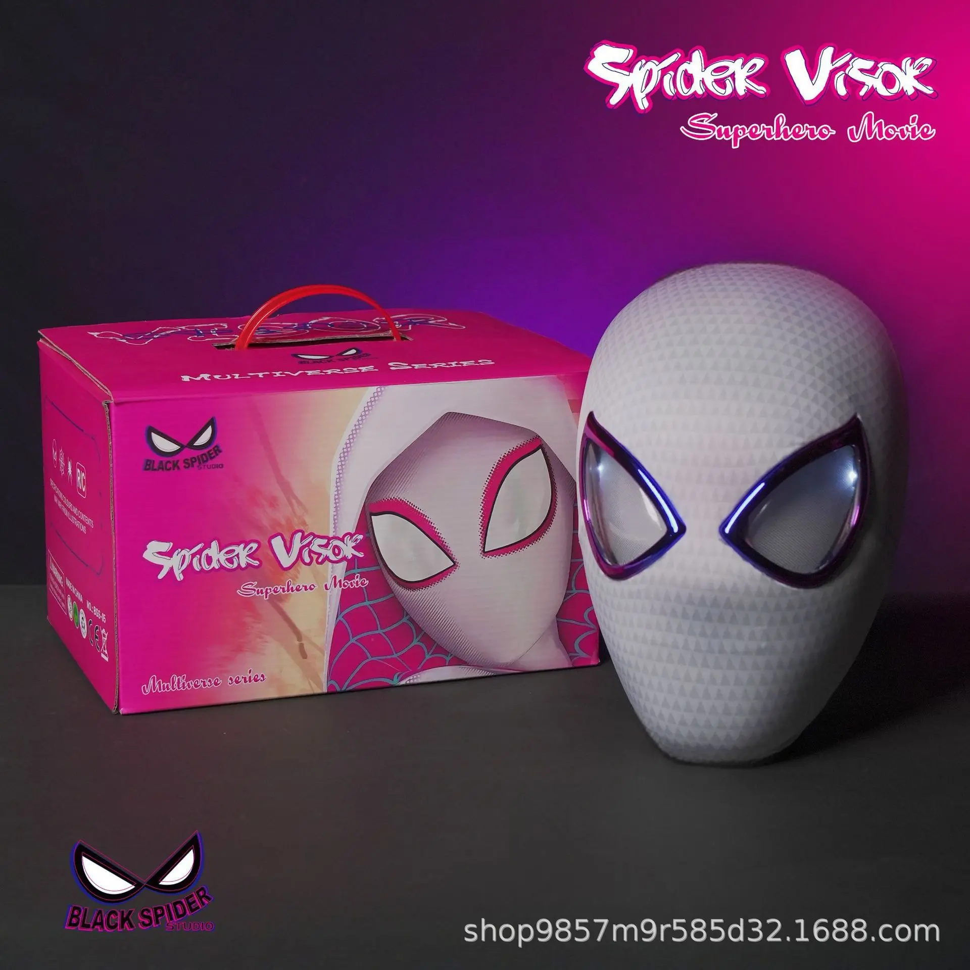 Gwen Spider Electric Ring Remote Control Blinking Light-Up Cosplay Headgear Toy Mask Mask Halloween Gift Birthday Gift