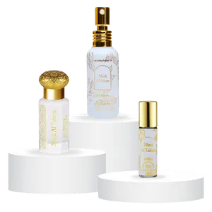 Nabeel Versatile Unisex Fragrance Set - Concentrated Oil, Gel, Roll-On Oil (12 ML-60 ML) with White Musk, Violet & Vanilla Notes