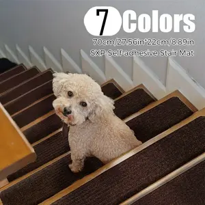 5/10 pieces Self-Adhesive Stair Anti-Slip Mats (Peel and Stick) - Thickened Anti-Slip Stair Stickers, 4mm thick with edging, DIY installation, suitable for home and commercial stairs, 22cm/8.66in x 70cm/27.5in - Easy to cut to size