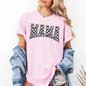 Checkered Mama Shirt Gift for Mom, Retro Mom Tee, Mother's Day Gift, Vintage Checkered Mama Tshirt Crewneck