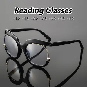 Men's PC Large Frame Fashion Reading Glasses, +1.0 to +4.0 Prescription, Clear Vision Lenses, Stylish Anti-Fatigue High Quality Eyewear, Reading Eyeglasses