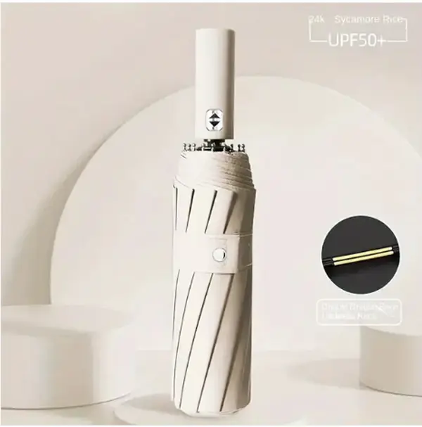 UV Protective 24-Rib Fully Automatic Umbrella, Auto Open and Close Durable Umbrella (1 Piece), 24-Rib Umbrellas