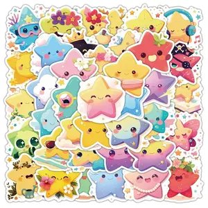 54pcs Star Emojis Graffiti Stickers Personalized Creative Decoration Waterproof Stickers