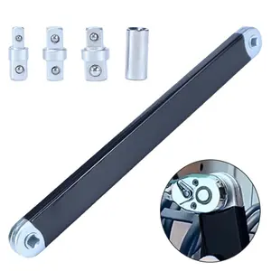 Double-Head Adjustable Ratchet Extender Wrench with Non-Slip Ergonomic Handle, Heavy-Duty Iron Tool for Automotive and Industrial Use, Durable Design and Stainless Steel Material