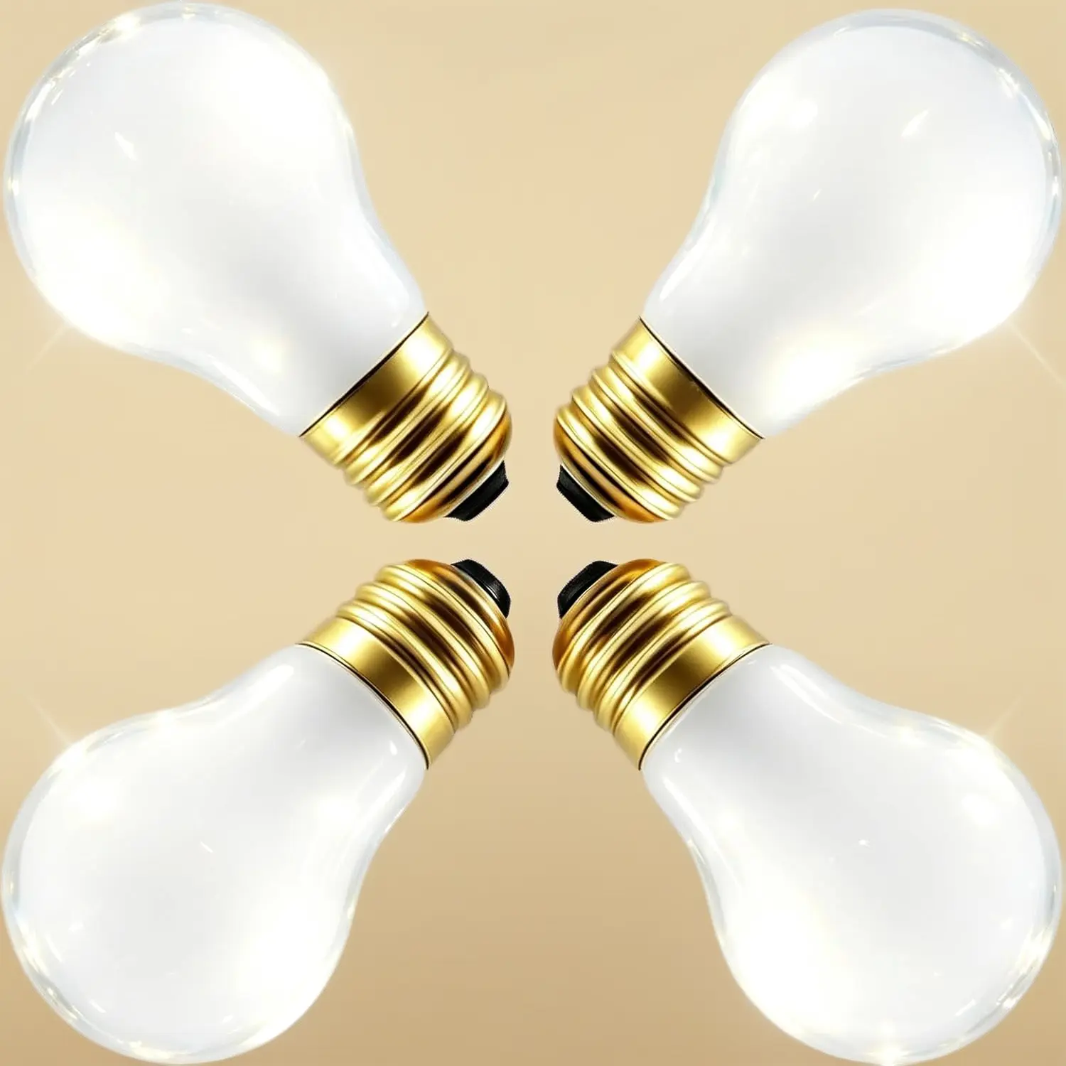 4Pack 60W A19 E26 Dimmable Incandescent Bulbs 3000K Warm White Frosted Home Light Bulb