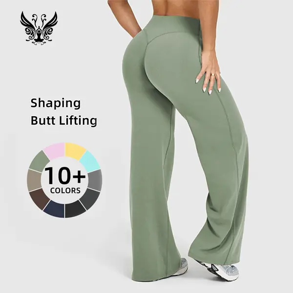 YIZHEN Women's High-Rise Wide Leg Athletic Joggers - Comfy Pants with Drawstring, Elastic Waist, Full Length Flex Stretch, Breathable Gym & Casual Wear Sports Apparel, Wide Leg Joggers