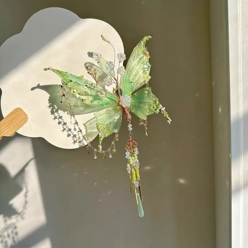 Butterfly Claw Clip, Cute-Shaped Decorated Hair Clip, Forest-Style Fairy Elf Hanfu Headwear with National Style Su Border, Cute-Shaped Hair Clips