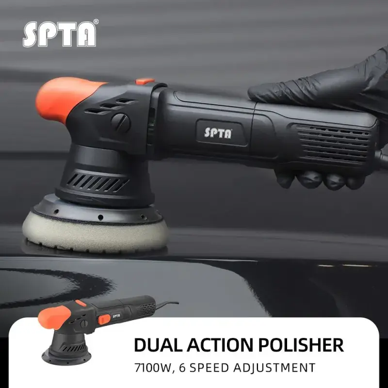SPTA CP304 710W 5Inch Dual Action Polisher,12MM Orbit Car Polisher with  5-Meter Long Power Supply Cord Constant Speed Output