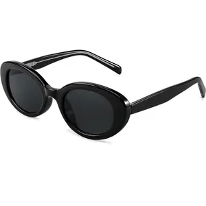 FEISEDY Sunglasses Womens, Retro Oval Sun Glasses Men, Small 90s Style B4128