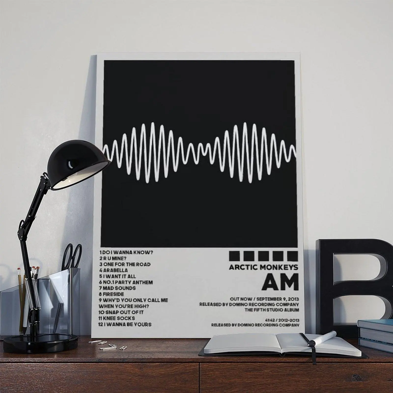Black and White Music Wave Canvas Wall Art, Minimalist  Poster Print, Modern Album Style Room Decor, Unframed or Framed Canvas Poster