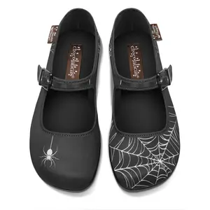 Hot Chocolate Design Spider Women's Mary Jane Flat, Adjustable Buckle-Strap, Cushioned Inner Sole with Arch Support and Non-Marking Rubber Sole
