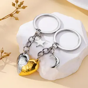 Magnetic Heart Keychain - Forever Love Star and Moon Keychain Perfect Gift for couples and family