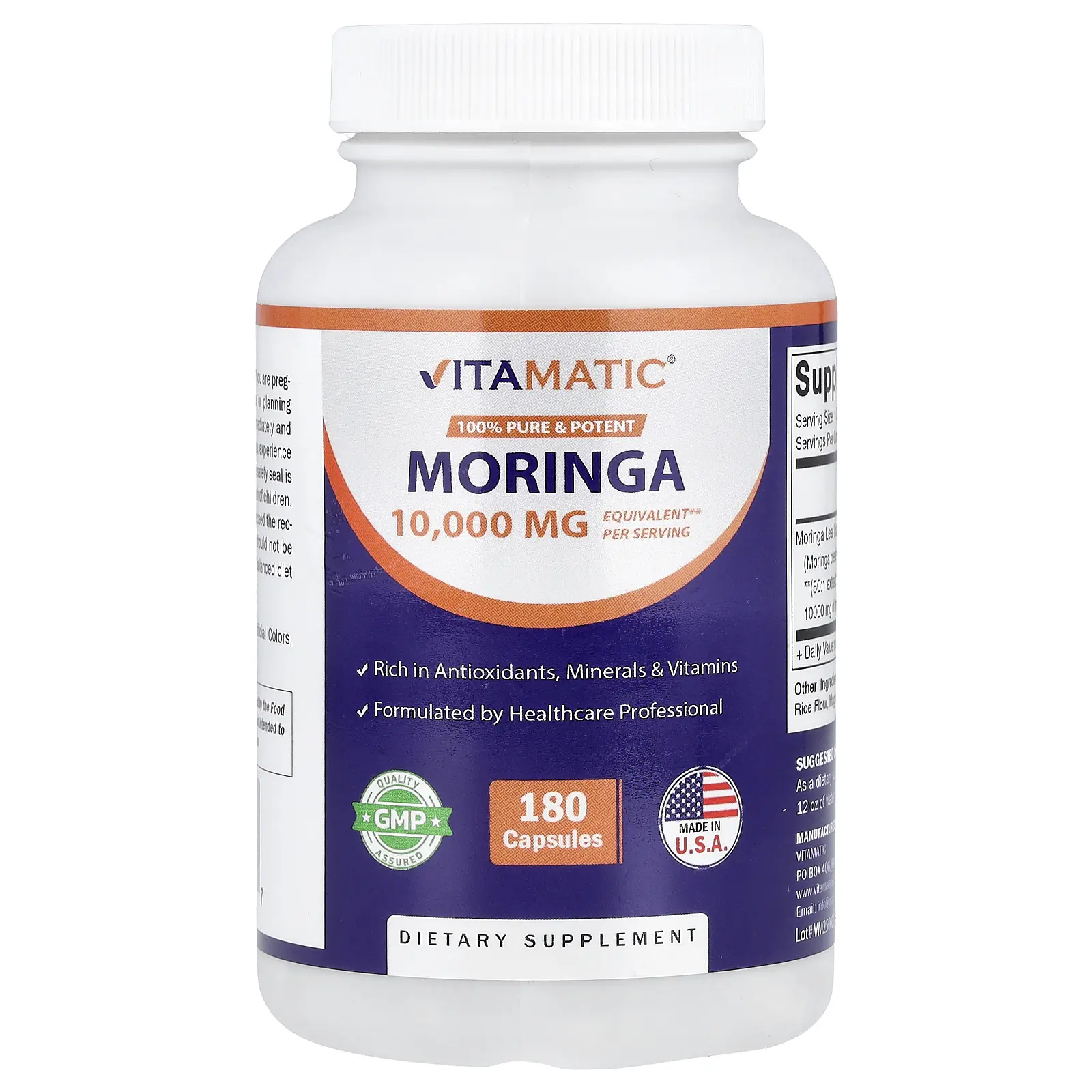Vitamatic Moringa, 10,000 mg, 180 Capsules