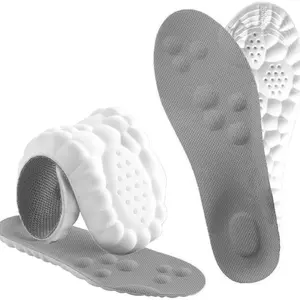 Silicone insoles for shock absorption and comfort-4D Cloud Technology Super Soft Comfort Insoles, Soft Elastic Breathable Shoe Insoles, Sweat Absorbent, Lightweight and Soft Insoles for Comfortable and Non Tiring Feet Footwear Bedroom