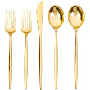 300 count  Plastic Cutlery,  Utensils Disposable,  Plastic Silverware Set Include 100  Plastic Forks, 100  Plastic Spoons, 100  Plastic  Heavy Duty Flatware for Party