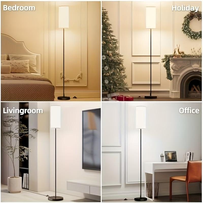 64.4” Dimmable Floor Lamp for Living Room with Remote and Foot Switch, Modern Standing Tall Lamp, Corner Floor Lamp for Bedroom, 10W 900LM LED Bulb Included