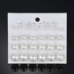 Women's Pearl Stud Earrings - White PearlEarrings & Bridal Faux Pearl Jewelry Set -Suitable for Weddings, Birthdays, Christmas,and Other Occasions