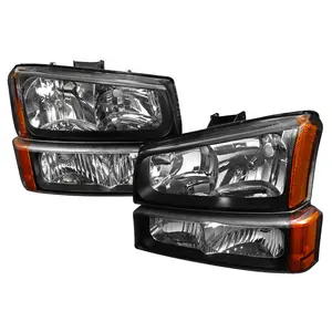 2002-2006 Chevrolet Avalanche/ 2003-2007 Silverado Factory Style Headlights w/ Bumper Lights (Matte Black Housing/Clear Lens)