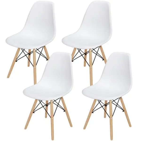 JupiterForce 4-Piece Modern Armchair Dining Chairs - Steel Frame, Curved Ergonomic Seat, 17.91x18.11x32in, 150Kg High Load Capacity - Ideal for Family Dining, Banquets, Lobby Reception, Contemporary Home Decor