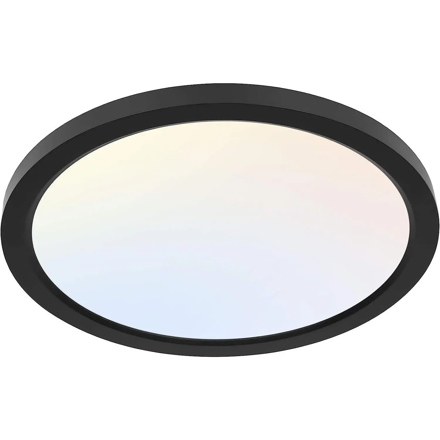 12 Inch Selectable CCT LED Round Flat Panel Light, 24W 3000K/4000K/5000K, Edge-Lit Flush Mount Ceiling Light Fixture for Kitchen, Bedroom, Laundry and Closet Room，Black