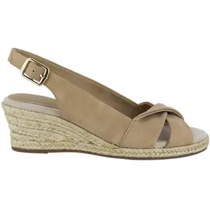 Easy Street Womens Maureen Espadrille Slingback Casual Sandals Casual Mid Heel 2-3" - Beige