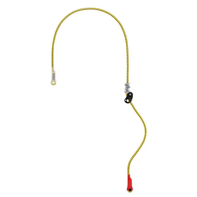Adjustable Work Positioning Lanyard for Arborist Work, Polyester Rope with Stainless Steel Friction Elements, Supports Single Rope Mode, Fr, Climbing Rope