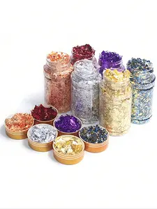 1Pcs Multiple Colors Gold Foil Flakes For Resin, Metallic Foil Flakes Glitter For Nail Art Filling Decoration DIY Epoxy Resin UV Silicone Mold Filling Crystal Making Handmade Decorative Jewelry Making Accessories