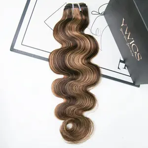 YWIGS Cambodia Raw Hair Bundles #4/27/30 Mix Color Double Drawn Human Hair Extensions Weft Bundles Hair Weaving 10A Burmese Bundles Human Hair Body Wave 100grams/Bundle #tiktokshopmemorialday