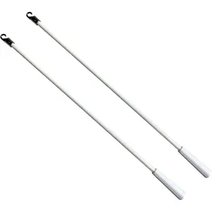 2Pcs 12Inch Long White Vertical Window Blind Tilt Wand Fiberglass Blinds Wand Replacement Parts with Hook and Handle for Windows Curtain Door