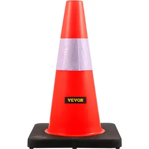 【fathersdaygift】VEVOR Safety Cones, 18 in/45 cm Height, 5 PCS PVC Orange Traffic Cone with Reflective Collar and Black Weighted Base, Used for Traffic Control, Driveway Road Parking and School Improvement, Construction, Cone Safety Cones, Durability Safet