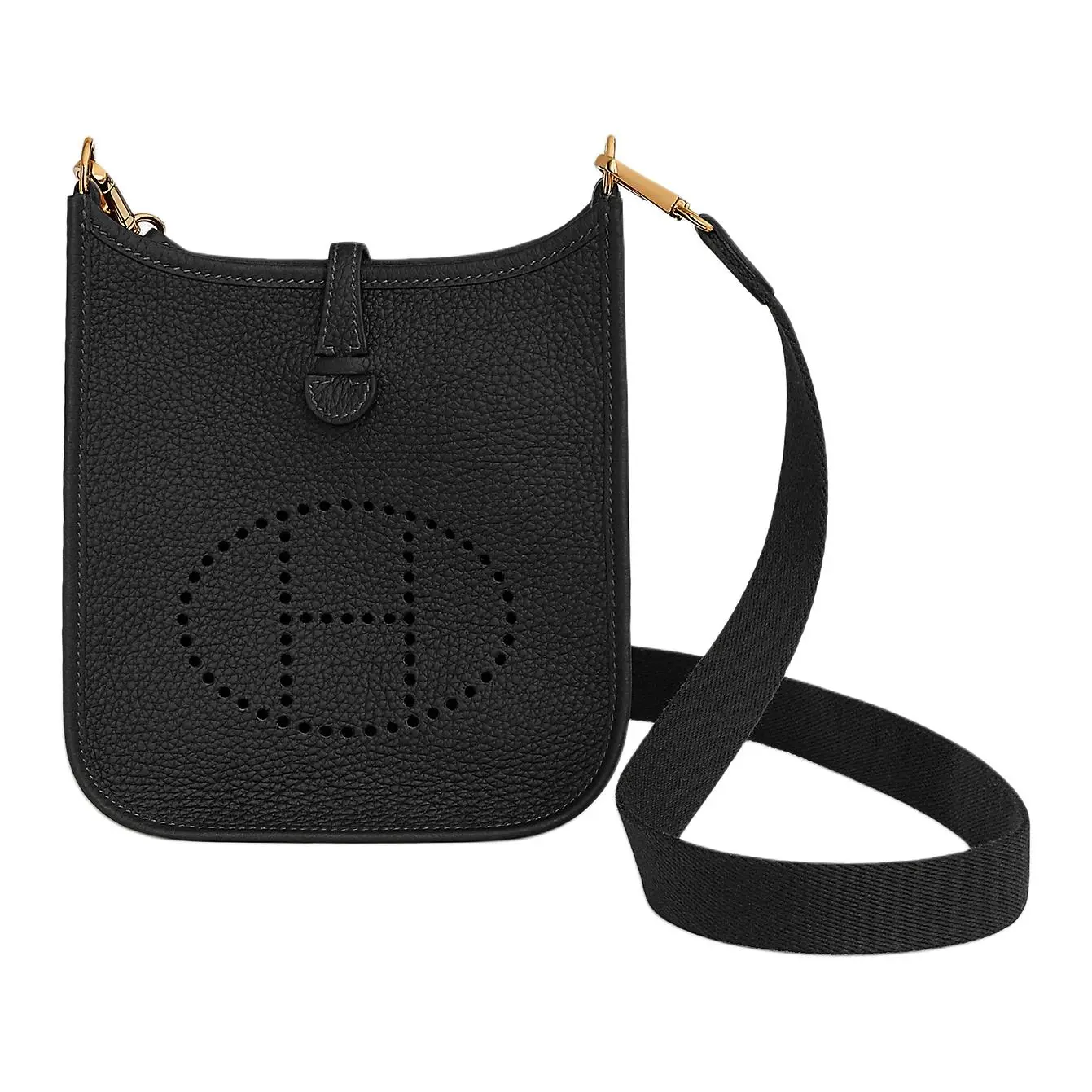 Women's Hermes Evelyne 16 Crossbody Bag - Clemence Leather, Gold Hardware, Adjustable, Perforated H, Ventilation Logo